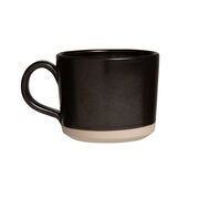 Large black ceramic mug